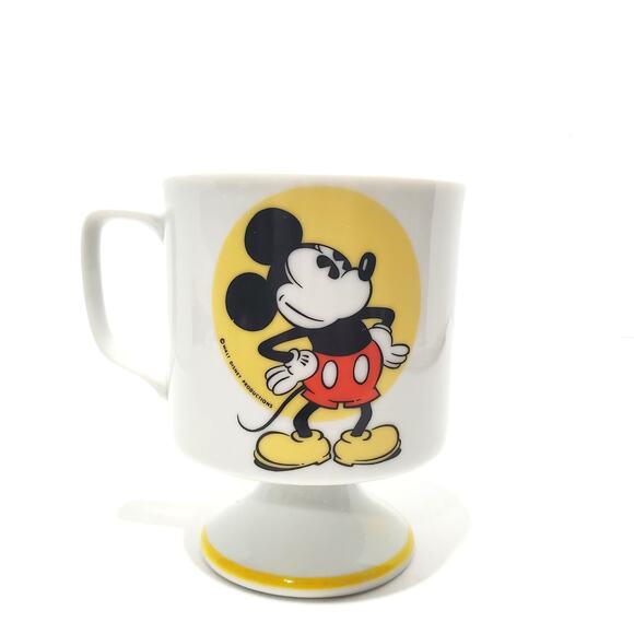 Vtg Walt Disney Mickey Mouse Pedestal 8 oz Ceramic Coffee Mug - Picture 6 of 9